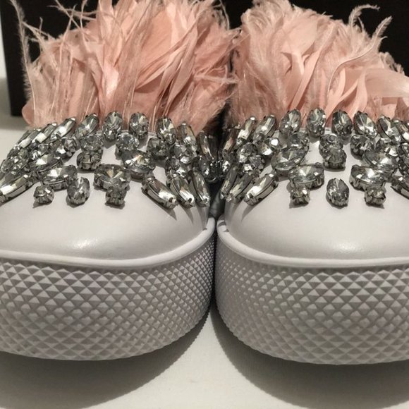 OZWEAR UGG RAE FEATHER SLIP-ON PINK & WHITE - Picture 6 of 14